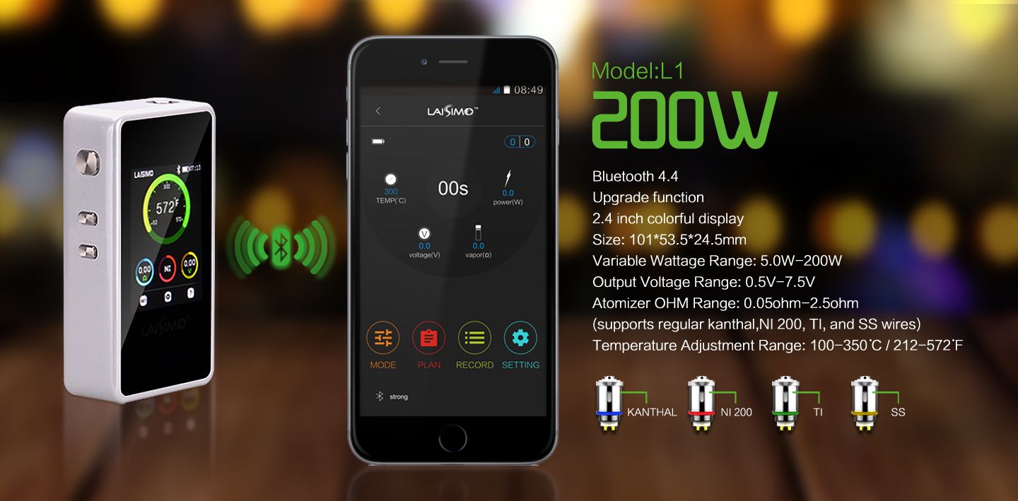Original Laisimo L1 200W TC VW Box Mod 18650 Battery Vs Sigelei Tc T150