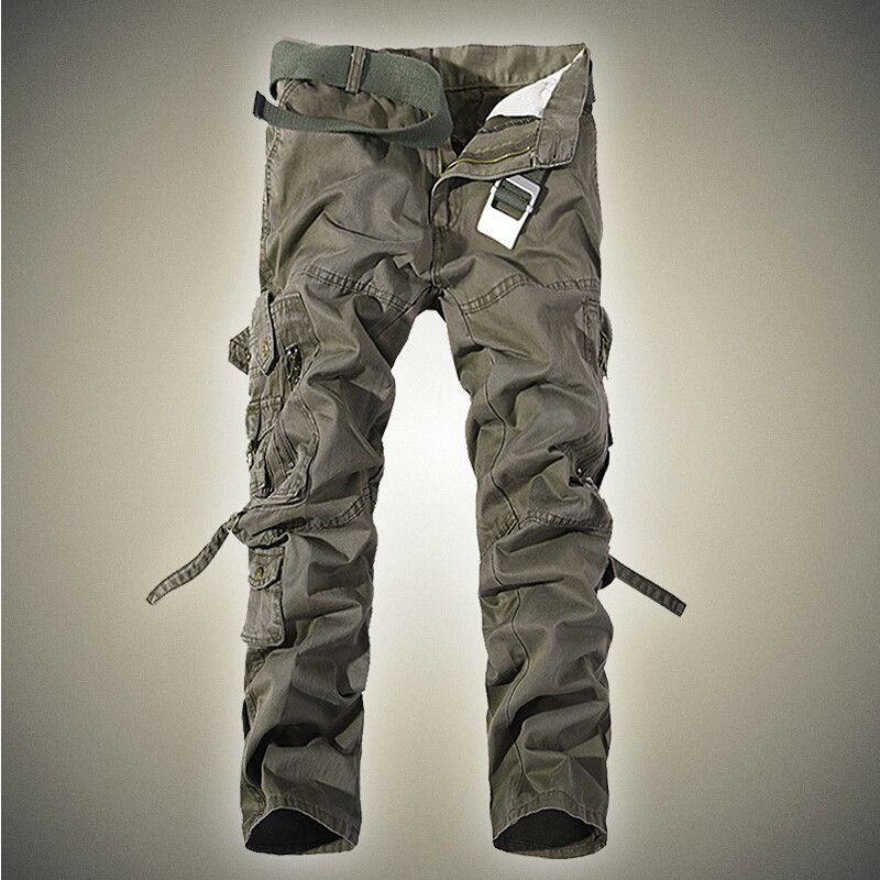 2020 Men Army Baggy Cotton Pants Camouflage Outdoors Mens Khaki Cargo ...