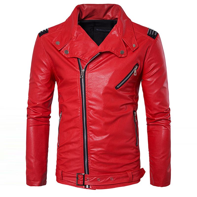 Wholesale- Manvelous Men Faux Leather Jacket Fashion Casual Long Sleeve  Lapel Solid Thick Men Coat Black Red Color Slim Suede Men Clothing