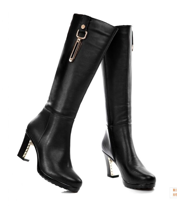 black leather womens boots
