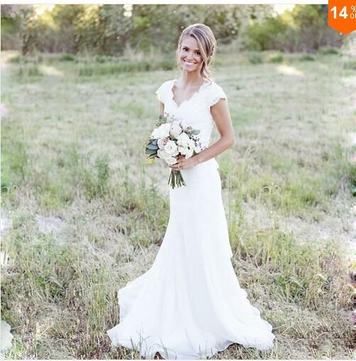 white cap sleeve wedding dress