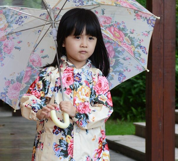 floral rain poncho