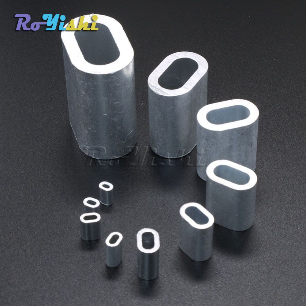 NEW LOT OF 100 1//8/" Aluminum Cable Crimps//Sleeves
