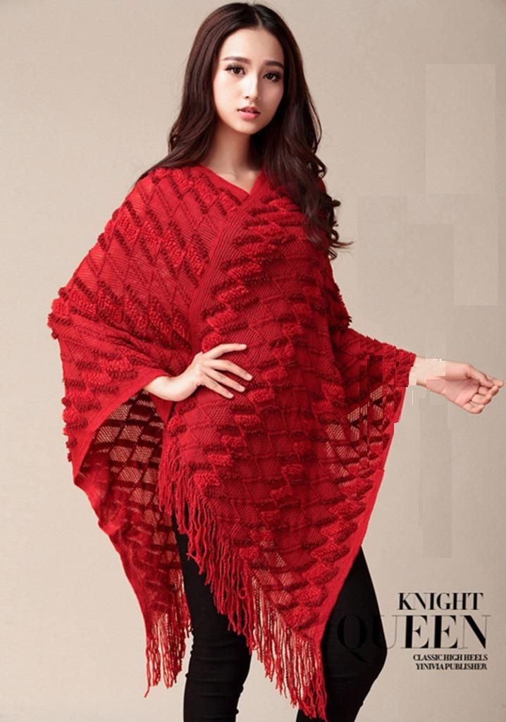 Grosshandel Mode Aushohlen Stricken Ponchos Freizeit Pullover Strickmantel Dame Batwing Cape Poncho Schal Wickelt Top Pullover Mit Quaste Von Swallow145 7 6 Auf De Dhgate Com Dhgate