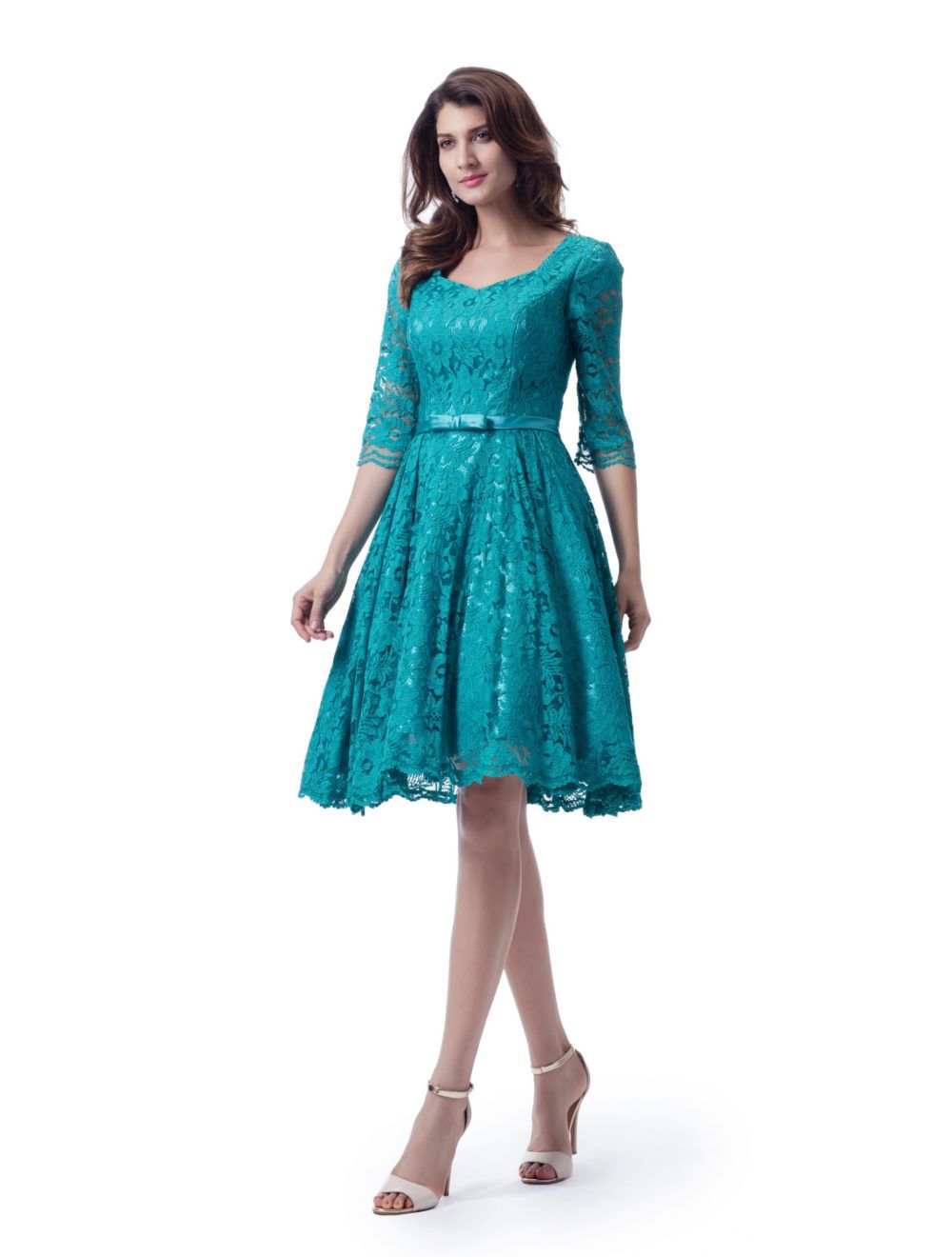 turquoise lace dress