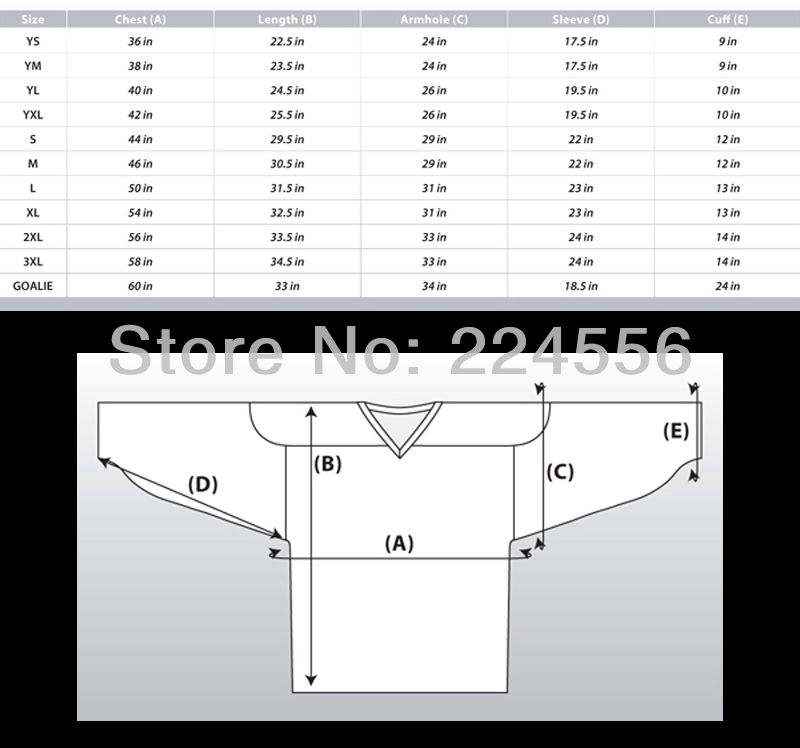 nhl hockey jersey sizing
