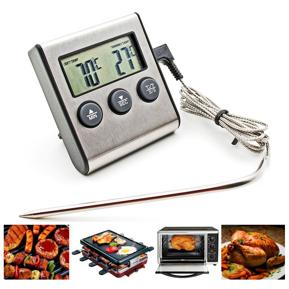 2021 2016 Newest Digital BBQ Grill Probe Meat Food Oven Thermometer