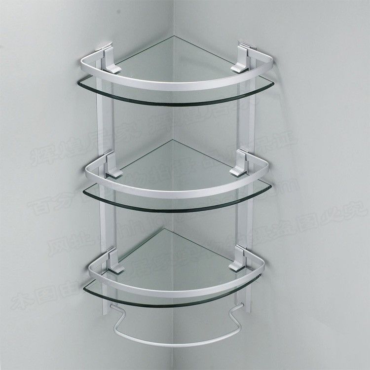 2021 Aluminum 3 Tier Glass Shelf Shower Holder Bathroom Accessories