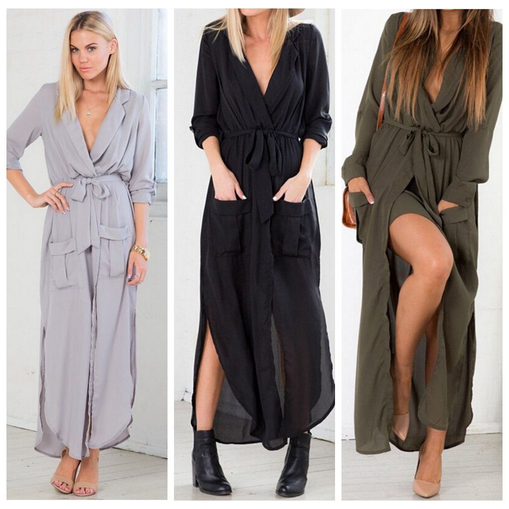 Long Sleeve Maxi Dress With Split Online Shop, UP TO 65% OFF |  lavalldelord.com