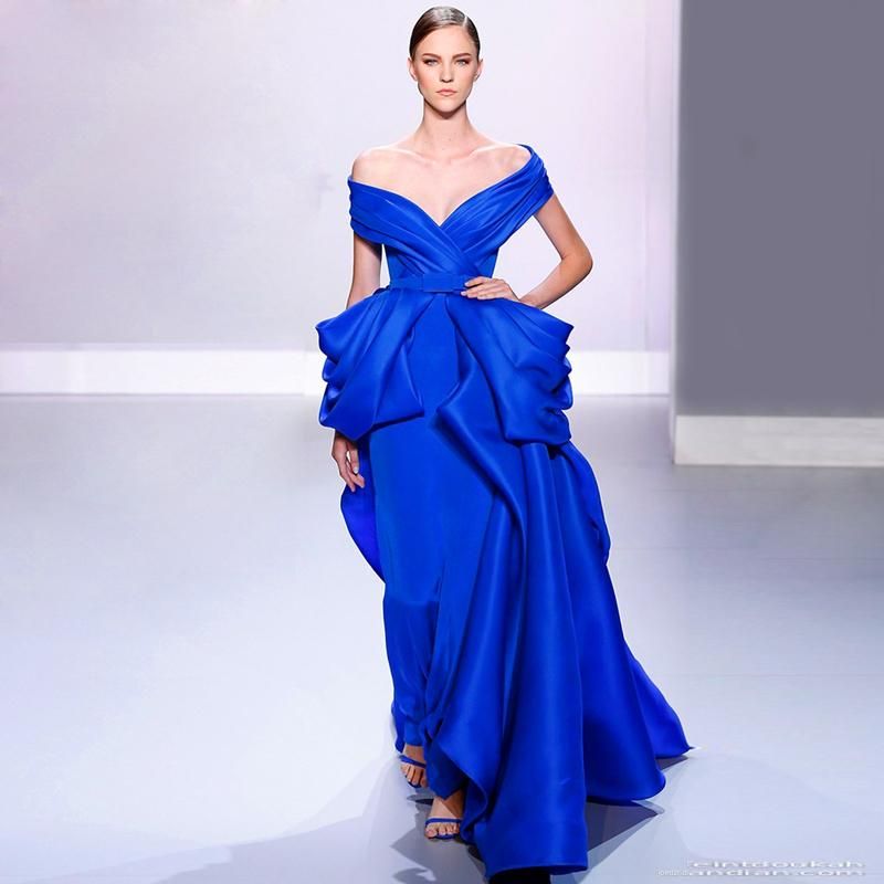 haute couture blue dress