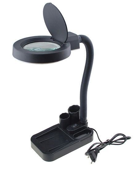 Pack para poner Mal Elegibilidad Lupa Lámpara de luz LED Escritorio Lámpara de aumento Lupa de mesa LED Lupa  5x 10x