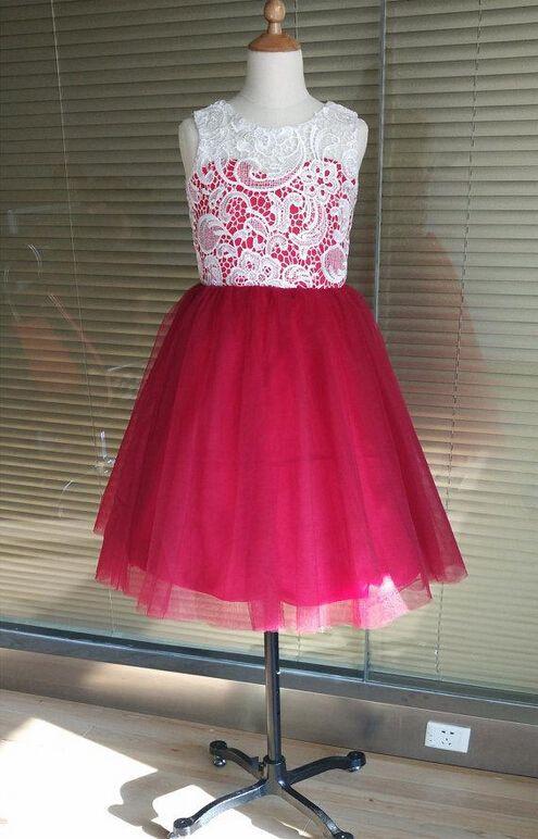 Ivory lace sweetheart tulle vintage flower girl dress tutu kids children junior