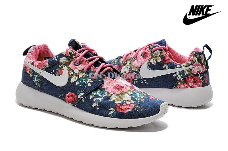 nike tennis shoes with flowers