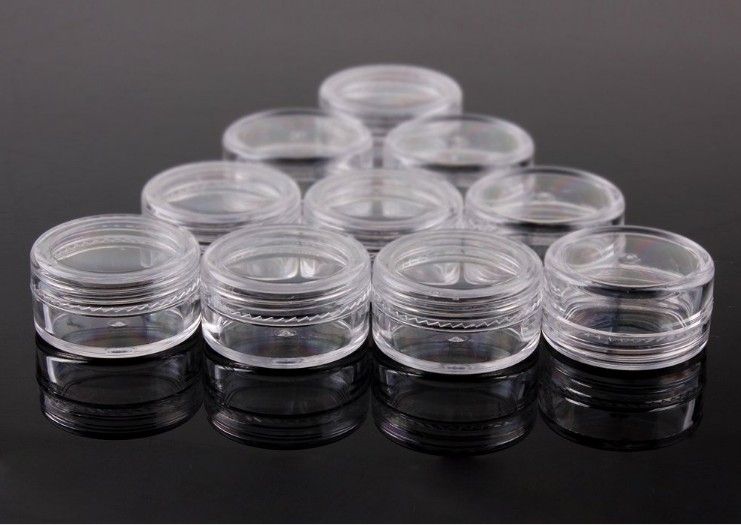 NEW 5ML 5 Gram Size Empty Clear Plastic Cosmetic Containers Pot Jars