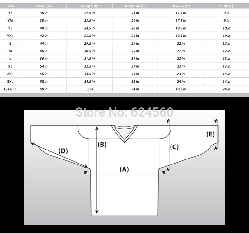 nfl jersey size chart