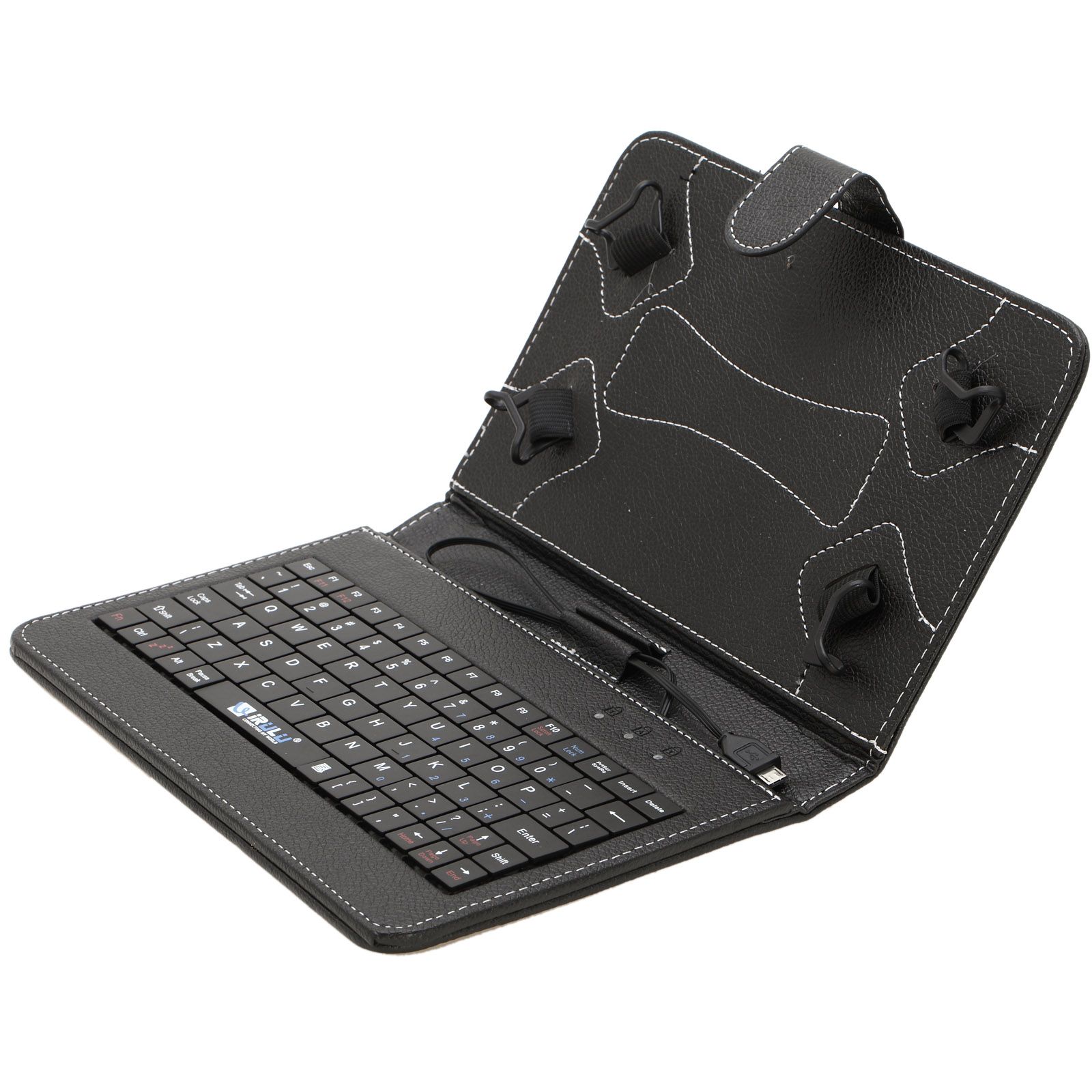 US Stock! 7 Inch Mirco USB Keyboard Case PU Leather Tablet Stand Cover Cases Foldable Folding