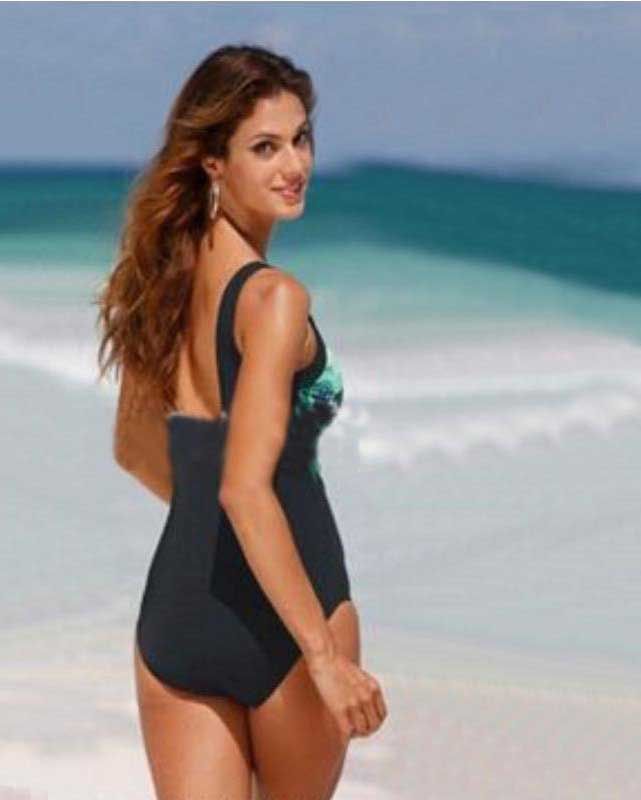 peacock print swimsuit