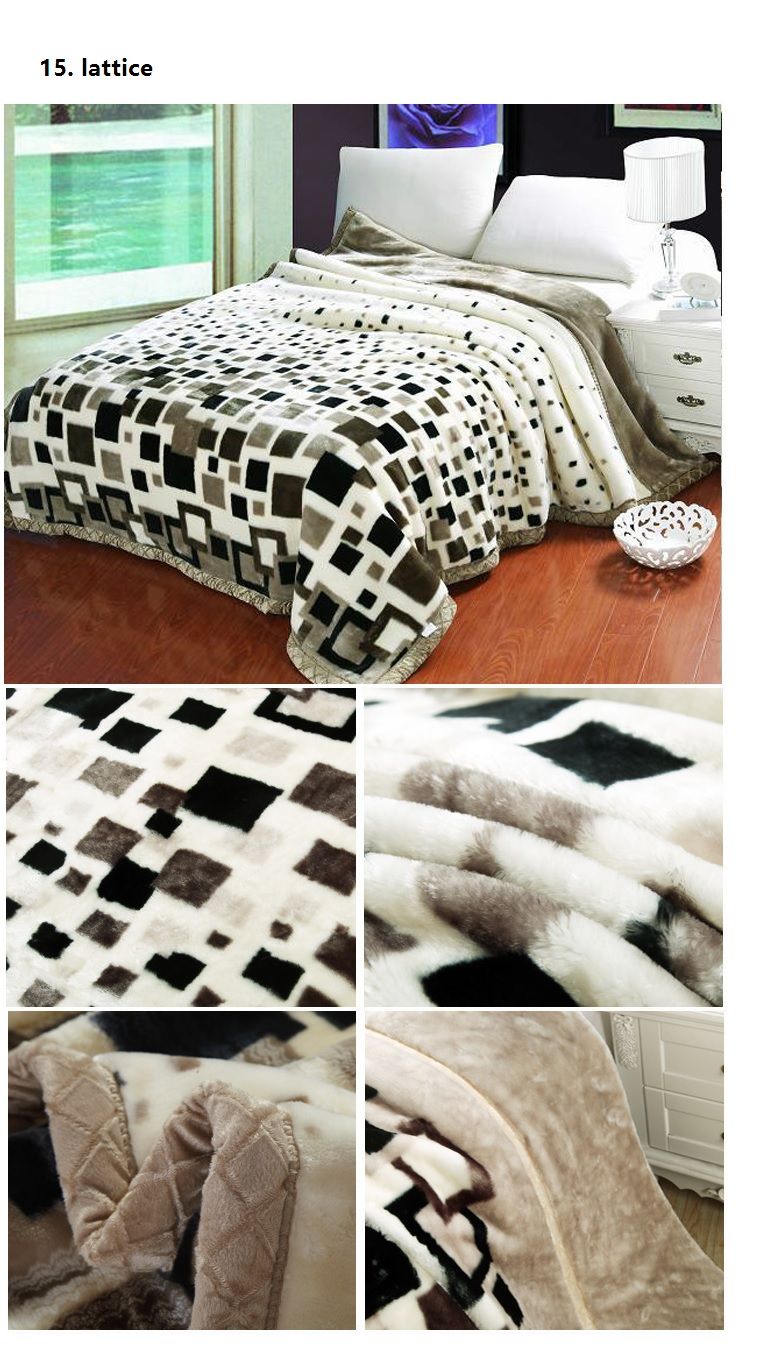 Raschel Blanket Super Soft Double Layers Velvet Thickened Lint Free