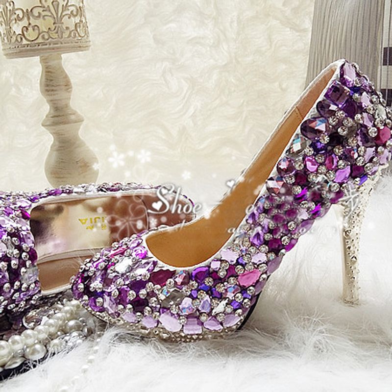 buy \u003e purple wedding heels for bride 