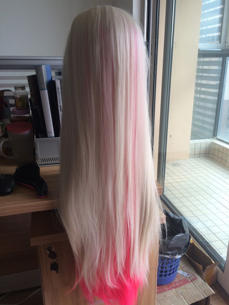 Fashion High Quality Light Blonde Pink Underneath Silky Straight