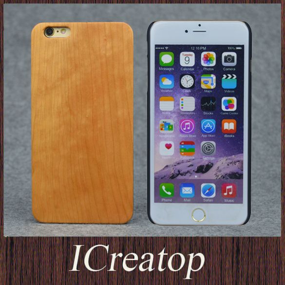 Eco Friendly Natural Cherry Wood Cell Phone Cases For IPhone6 6Plus GalaxyS6 S6EDGE Handmade
