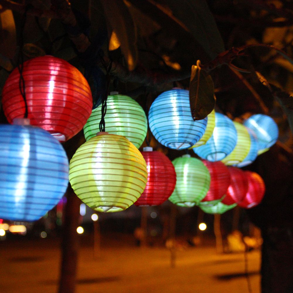 2018 20 Led Outdoor Lantern Shaped Solar Lamp String Lights Multi Color Ball For New Year Chris From