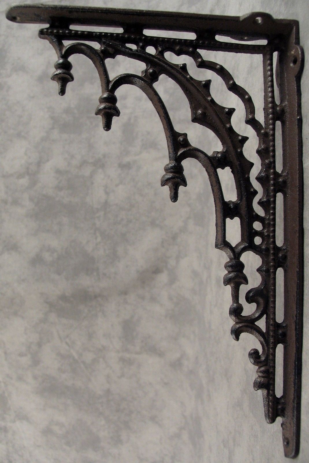 2 ARCHITECTURAL GOTHIC RENAISSANCE Cast Iron SHELF BRACKETS WALL CORNER BRACKETS
