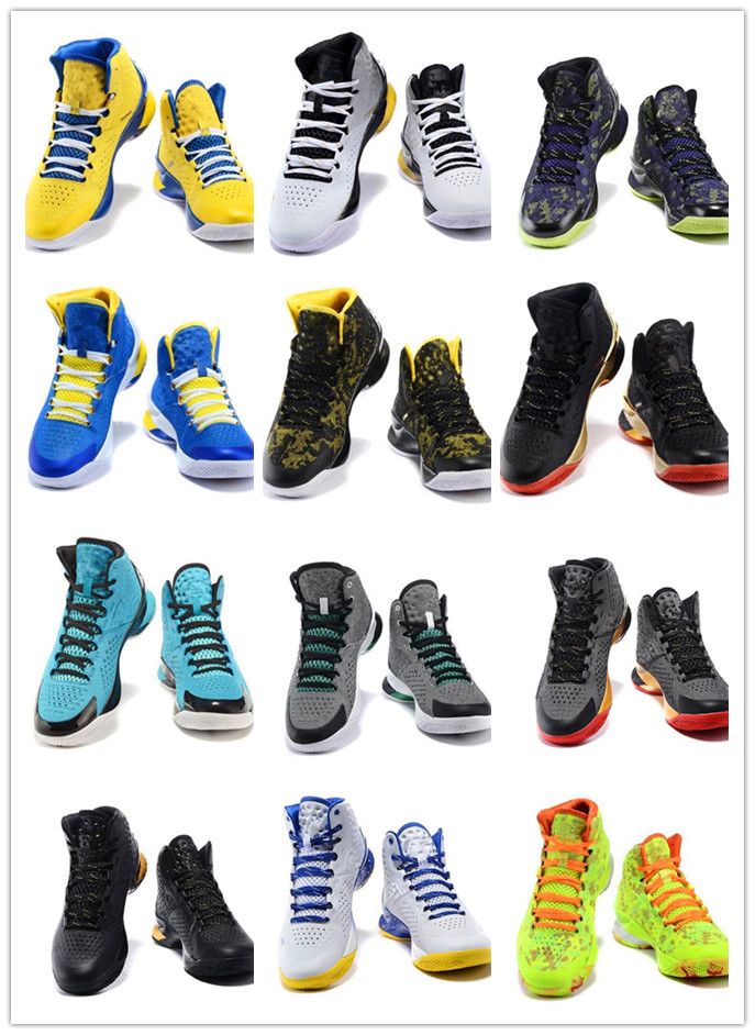 stephen curry shoes blue yellow and white