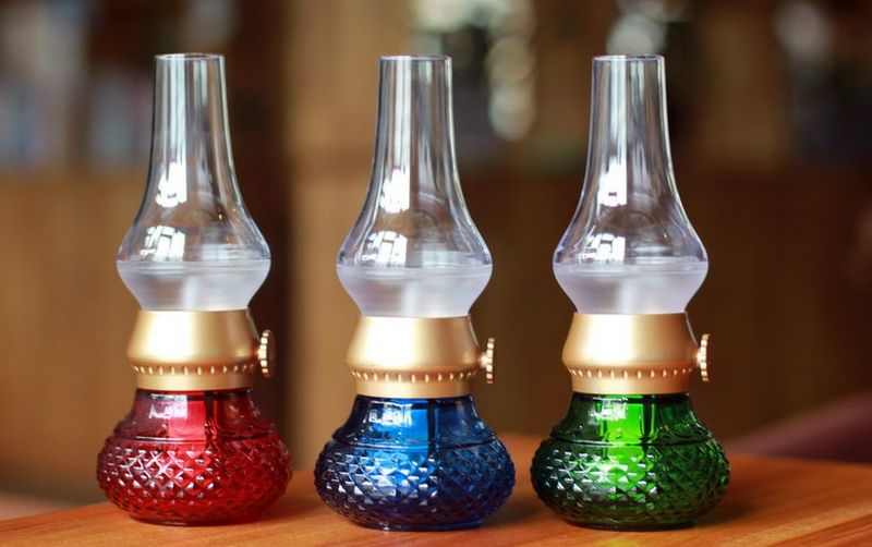 Classic LED Kerosene Lamps Halloween Lights Blowing Control Adjustable