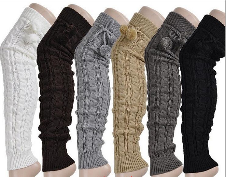 Las últimas mujeres nuevo invierno #039; s Crochet tejer calentadores punto Wollen calcetines