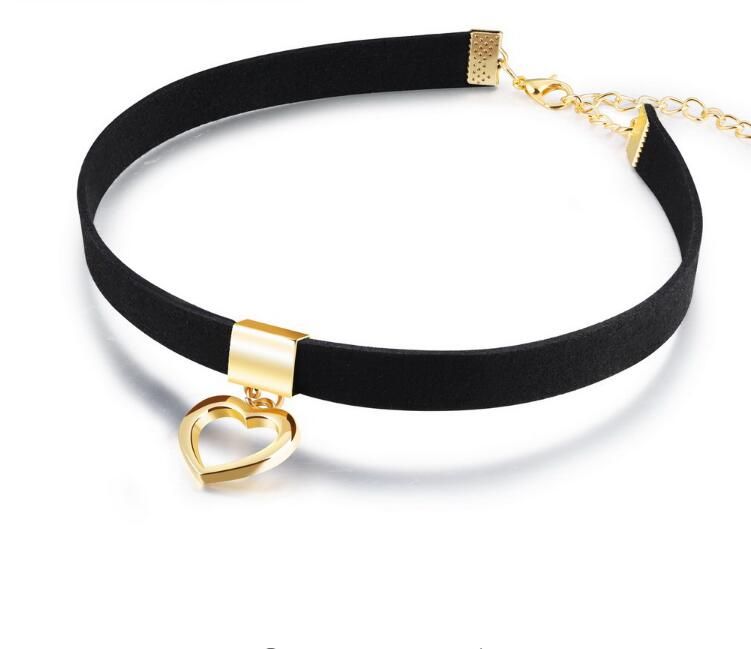 Gargantilla Collar Para Las Mujeres Hueco Corazón Colgante Con Encaje De Franela Suave Regalo De Navidad Retro Para Niña De 4,9 € | DHgate