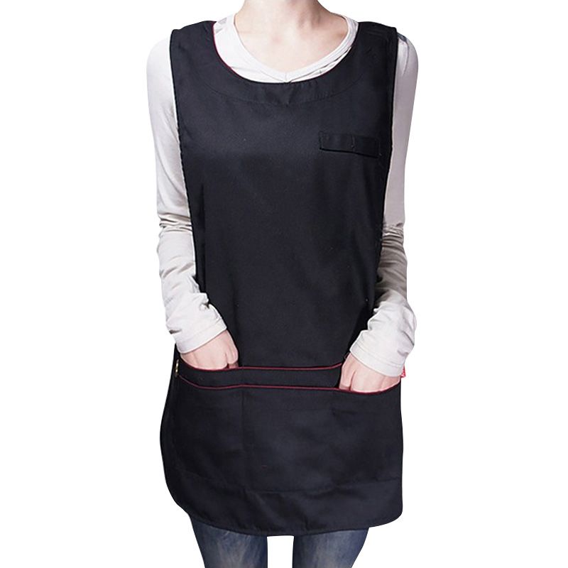 Ladies Plain Pocket Apron Womens Cleaning Catering Sleeveless Vest Top Tabard