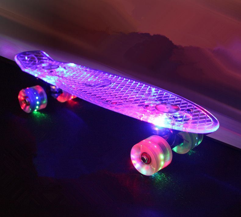 22 Skateboard Trasparente con Ruote Illuminate a LED ABEC-7 Maronad.GCP ® 