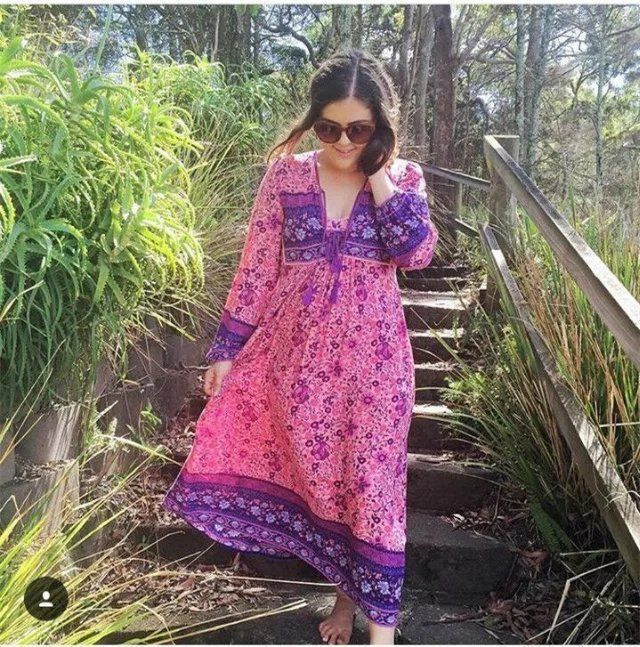 purple boho maxi dress