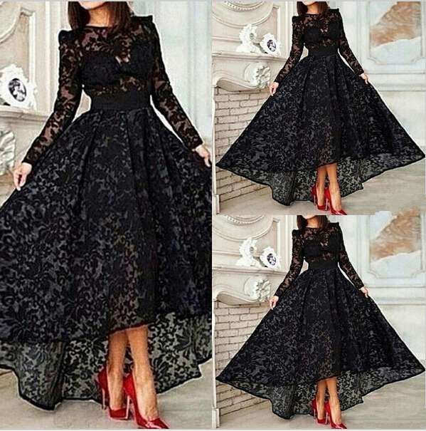 2020 Prom Dress With Long Sleeves Lace 