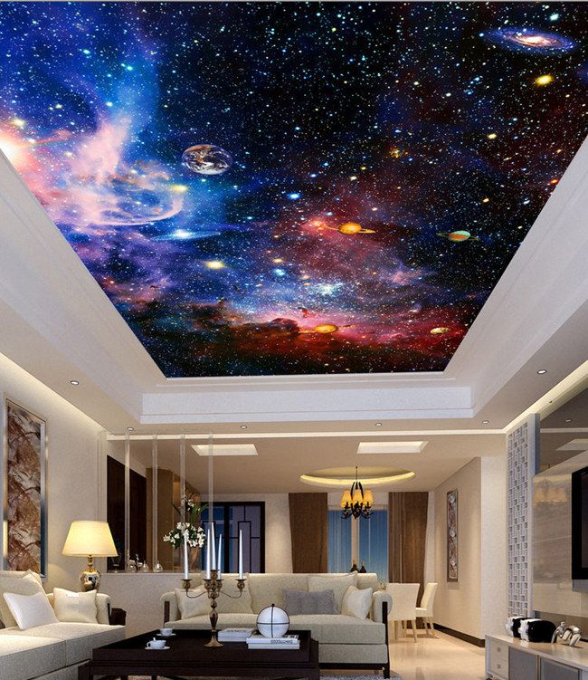 Custom Murals 3d Star Nebula Night Sky Wall Painting Ceiling Smallpox Wallpaper Bedroom Tv Background Galaxy Theme Wallpaper Backgrounds Wallpaper