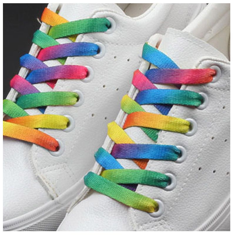 Flache Motiv-Schnürsenkel Sneaker 100 x 10mm Zebra Regenbogen Camouflage bunt