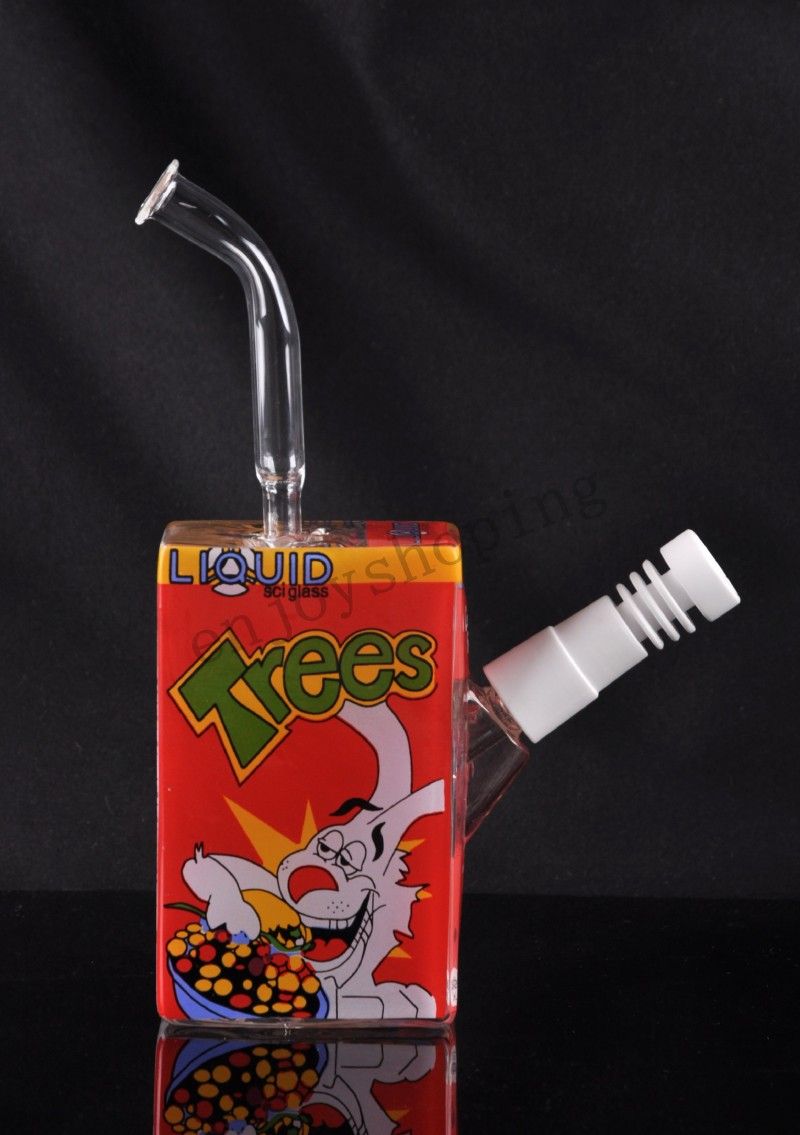 2021 New Glass Bong Cereal Box Bong Oil Rig Bong Smoking Water Pipe