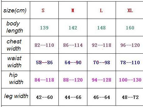 Womens Jumpsuit Size Chart