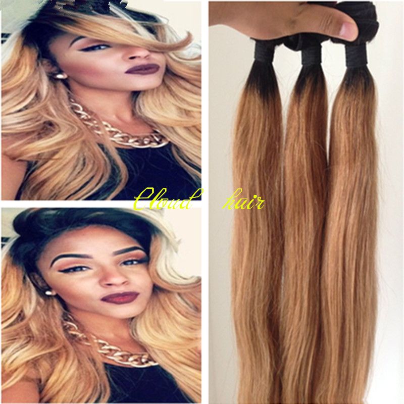 Honey Blonde Ombre Hair Extensions 8a Brazilian Virgin Straight