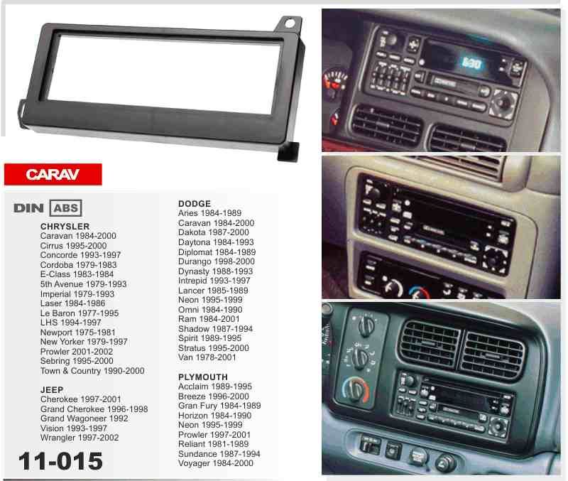 CHRYSLER GRAND VOYAGER Radio st/ér/éo adaptateur Fa/çade dautoradio fa/çade dautoradio panneau plaque//CD