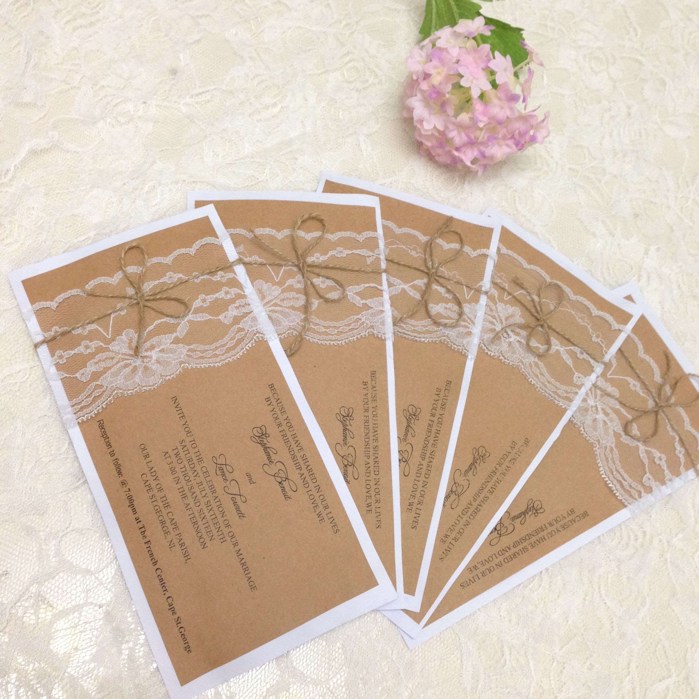 Rustic wedding invitation set country wedding kraft paper invitation cards printable burlap and lace custom made handmade DIY wedding decor 2018 from daisyahu $92.47 | DHgate Mobile