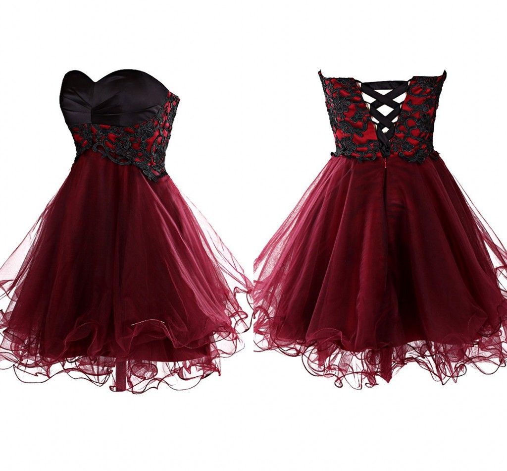 cute dark red dresses