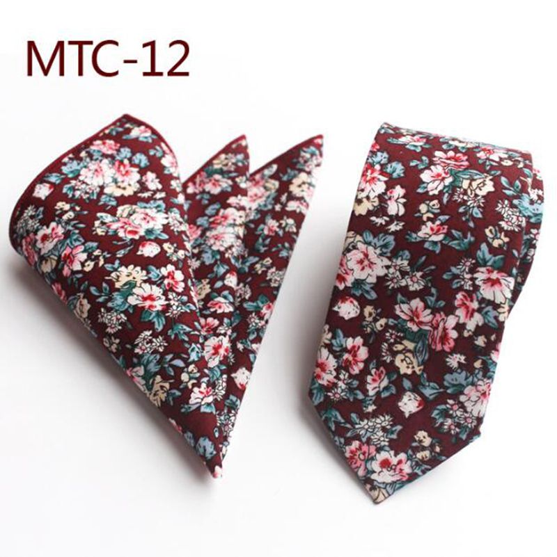 Para Hombres Corbata /& Pañuelo Conjunto Delgado Azul Oscuro Rojo Paisley Algodón De Calidad MTC10