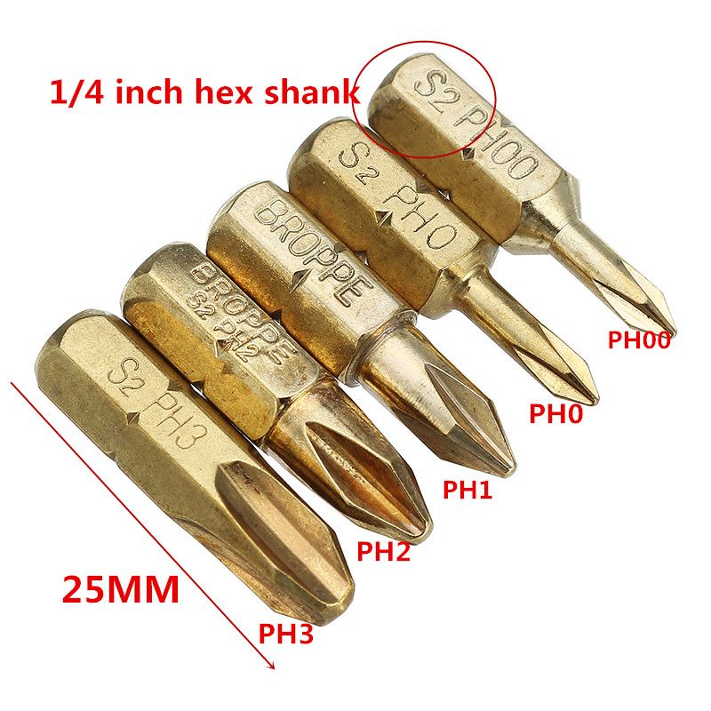 1//4/" Hex Phillips Screwdriver Drill Bit PH00 PH0 PH1 PH2 Set 50mm-200mm Magnetic