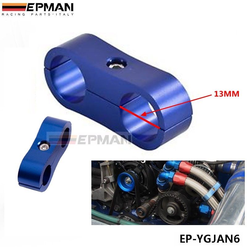 2 BLUE UNIVERSAL 10 BILLET OIL//FUEL//WATER HOSE TUBE SEPARATOR DIVIDER CLAMP
