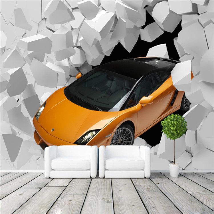 3d Sports Car Photo Wallpaper Giant Wall Mural Unique Design Wallpaper Bedroom Hallway Room Decor Sofa Tv Setting Wall Art Home Decoration Best