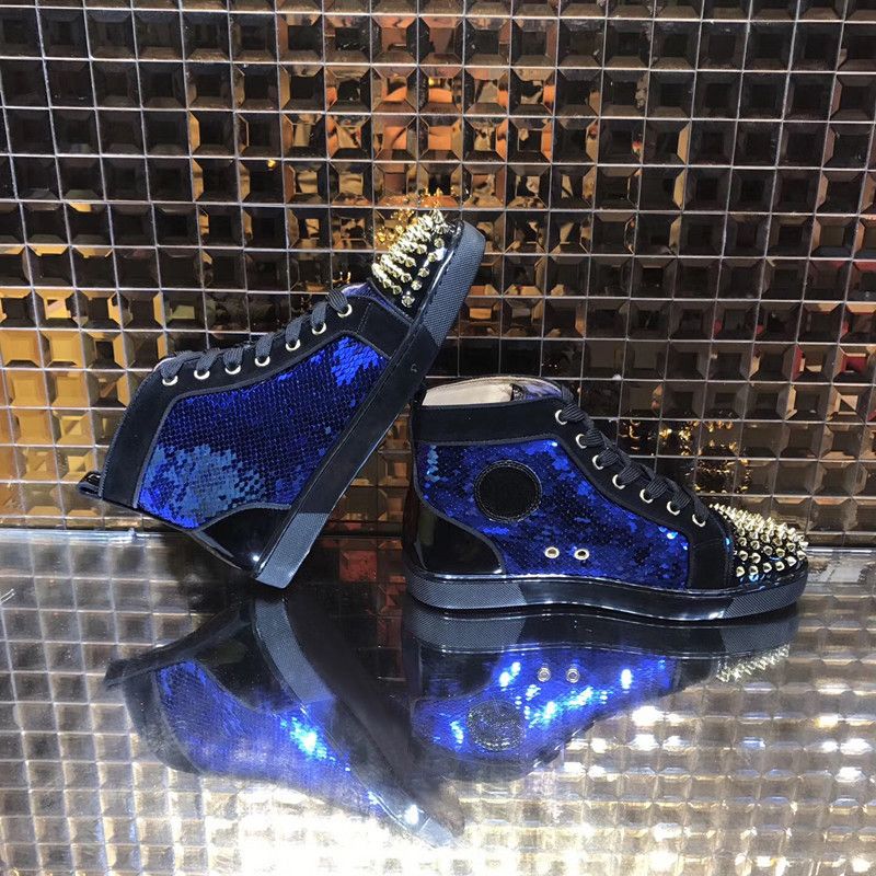 blue sequin tennis shoes