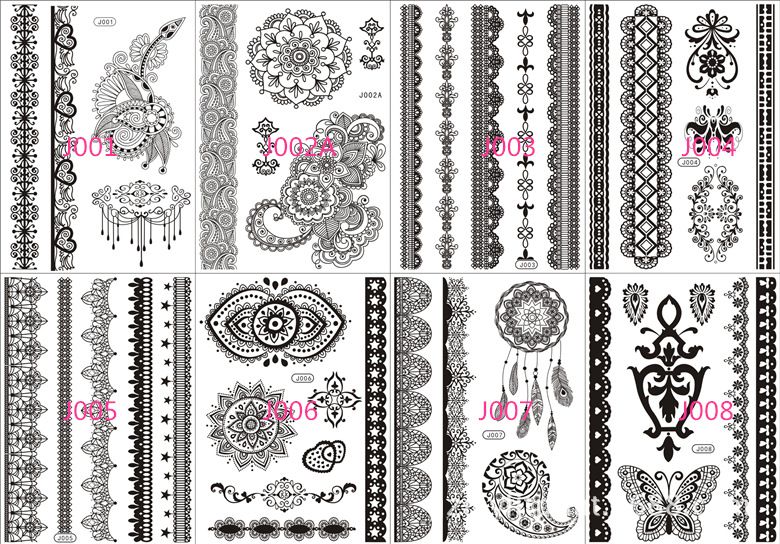 Lace tattoos Sticker Mandala body art Bridal black Wedding Mermaid Sexy Gerometric Henna Temporary Tattoo Sticker Waterproof DHL free Lace tattoos Sticker Mandala body art Bridal black Wedding Mermaid Sexy Gerometric Henna Temporary Tattoo Sticker Waterproof DHL free