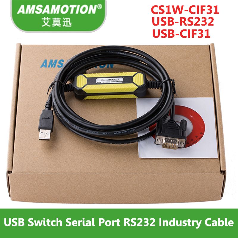 AMSAMOTION USB-CIF31 Isolated Cable CS1W-CIF31 USB to RS232 Conversion Cable FTDI